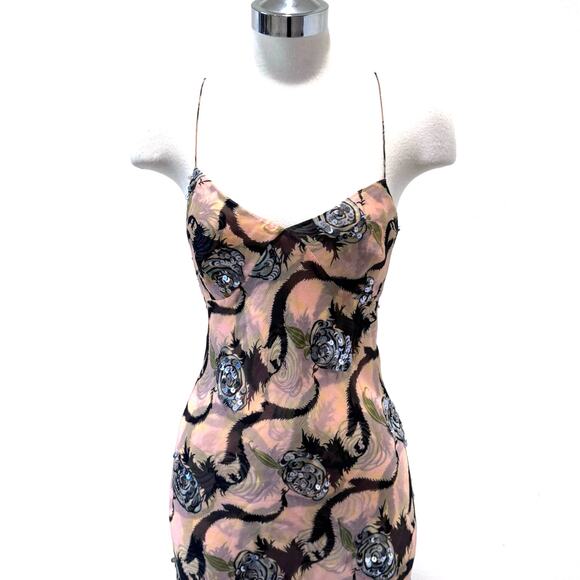 Catherine Malandrino Silk print dress with sequins size S - Picture 5 of 11